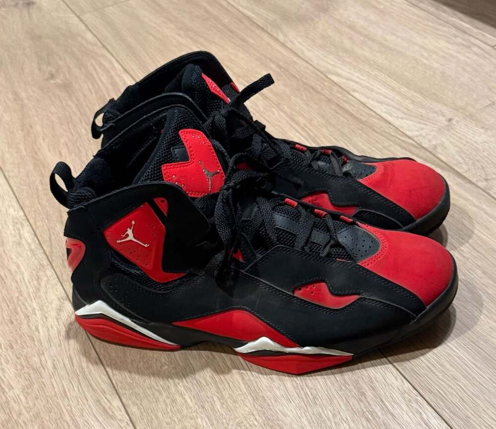 Jordan True Flight Size 12 Black University Red Basketball Shoes